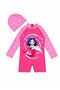 Girl's Pink Color Mermaid Patterned Long Sleeve Boned Protective Swimsuit - 2