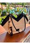 Black Straw Shoulder Bag with Faux Leather Details (Scarf Not Included) - 2