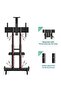 TV Cart Rolling TV Stand with Lockable Wheels for 55-75 Inch Plasma LCD LED Flat/Curved TVs - 3