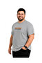 Men's Plus Size Melange Gray Crew Neck Short Sleeve Overcome T-Shirt 3Xl-4Xl-5Xl-6Xl - 2