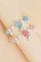 Pink Butterfly Figured Pearl Detailed Charm Bracelet - 7