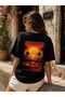 Women's Oversize Printed 100% Cotton T-Shirt - 2