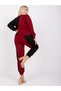 Compleu Dama Maneca lunga, Decolteu rotund, ex moda, Bordo - 2