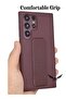 Samsung Galaxy S23 Ultra 5G Case – Maroon Shockproof Protective Cover with Finger Grip Stand Holder, Fully Covered and Anti-Slip - 3