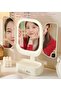 Tri-Fold Makeup Mirror with Lights – Adjustable Touch Screen Vanity Mirror, 3 Panels Magnifying LED Mirror with Dual Power, Portable Folding Tabletop Dressing Mirror for Makeup & Skincare - 3