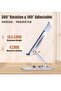 Tablet Stand Holder 360° Rotating Angle Adjustable Aluminum Alloy Foldable Tablet Mobile Bracket for Desktop Silver - 3