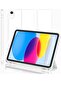 New iPad 10.9 Inch Case 2022 (10th Gen) with Pencil Holder – Trifold Stand Smart Case, Soft TPU Back, Auto Wake/Sleep (White)