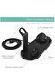Multi-Function Charging Stand Compatible with iPhone, Android Micro USB & Type-C Phone Wireless 3 in 1 Rotatable Charging Dock - Black - 3
