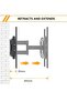 TV Stand/Wall Mount for 26-75 Inch TV with Rugged Double Arm Bracket, Holds Up to 40kg - 6