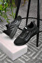 Men Reed Memory Foam Lace-Up Running Shoes-Black - 4