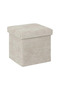 Stool Pouf, cream, square, polyester, 31x31 cm