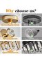 Crystal Ceiling Light Fixture, Modern Gold Semi Flush Mount Chandelier Lighting for Kitchen, Bedroom - 5