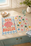 مجموعة مناشف المطبخ الحديثة ذات النمط الرجعي من Sea Breeze Sea Shell Summer Pastel، مكونة من قطعتين، مقاس 35x55 - 7