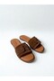 Genuine Leather Brown Suede Single Buckle Slippers for Women - 3