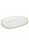 Oval Elegant Crystal-Clear Acrylic Serving Tray with Gold Bead Rim - 28×40 cm - 4