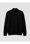 Vizyon New Season Black Regular Fit Stand Collar Men's Knitwear Cardigan - 5