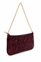 Star Embroidered Chain Strap Burgundy Women's Shoulder Bag - 4