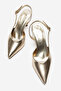 Women's Gold Metallic Pointed Toe Open Back 8 cm Goblet Heeled Shoes Hary - 6