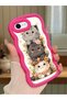 iPhone Se 2020 Compatible Case Camera Protector Red Silicone Couple Phone Case Cat Pattern