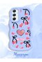 Samsung Galaxy A34 5g Compatible Case Camera Protector Blue Silicone Couple Phone Case Heart Pattern - 2