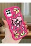 Samsung Galaxy A12 Compatible Case Camera Protector Red Silicone Couple Phone Case Floral Pattern