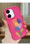 Redmi 13C Compatible Case Camera Protector Red Silicone Couple Phone Case Floral Pattern