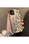iPhone 11 Compatible Silicone Edge Hard Back Case Couple Phone Case with Floral Pattern - 3