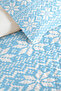 Blue Geometric Nordic Youth Room Single Pique Set-Nordic 160X220 cm Quilted Bedspread - 3