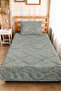Green Leafed Tropical Teen Room Single Pique Set - Beige Modern 160X220 cm Bedspread - 6