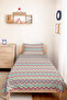 Geometric Bohemian Young Room Single Pique Set - Boho Ethnic 160X220 cm Quilted Bedspread - 4