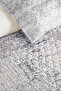 Blue Gray Modern Young Room Single Pique Set - Marble Textured 160X220 cm Quilted Bedspread - 3