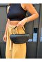 Metal ring detailed hand and shoulder bag black - 2