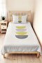 Geometric Yellow Gray Young Room Single Pique Set-Modern Minimal 160X220Cm Quilted Bedspread - 2