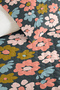 Floral Anthracite Young Room Single Pique Set-Retro Pink Blue 160X220Cm Quilted Bedspread - 3