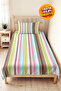 Striped Pastel Pink Youth Room Single Pique Set-Modern Mint 160X220 cm Quilted Bedspread