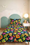 Number Themed Children's Room Educational Quilt Set - Colorful Geometric 160X220 cm Quilted Bedspread - 5