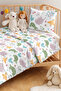 Animal Figured Pastel Children's Room Single Pique Set-Mint Yellow 160X220 cm Quilted Bedspread - 2