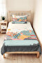 Lunapark Patterned Children's Room Single Pique Set - Pastel City 160X220 cm Quilted Bedspread - 8