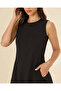 Women Black Sleeveless Midi Dress - 2