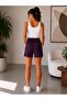 Modal Fabric Side Stripe Detailed Women's Shorts with Pockets - 3