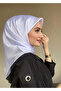 Evening Dress Janjan Shiny Satin Textured Hijab Evening Dress Chiffon Shawl