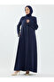 Rüveyda Cupra Stone Abaya Navy Blue - 2646