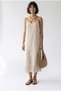 4937 Women's Chiffon Embroidery Detailed Strappy Lined Midi Dress Beige - 2