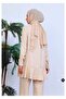 Women's Beige Buttoned Tunic Trouser Set - 6