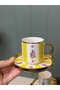 6-Person Floral Porcelain Turkish Coffee Cup Set - 4
