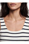 Nevavm U Neck Striped Bodycon Dress with a Difference - 3
