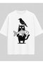 Dairesel Mekanik Relaxed Fit White Unisex T-Shirt |   Geometric Line Art Design