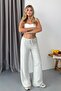 Women's Adjustable Waist Wide Leg Sweatpants Gray - Ms0001271 - 3