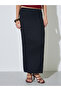 Black Textured Bias Skirt - 2