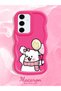 Samsung Galaxy S24 Fe Compatible Case Camera Protector Red Silicone Couple Phone Case Cat Pattern - 2